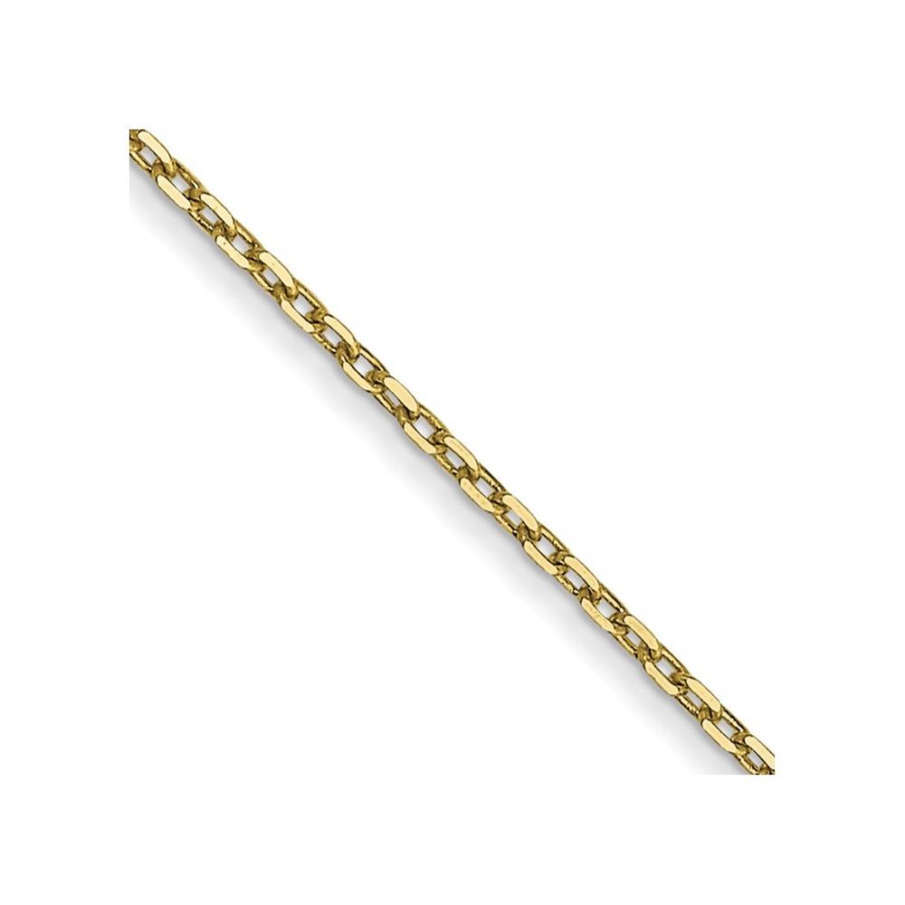 Jewelryweb 10k Yellow Gold .6mm Sparkle-Cut Cable Chain Necklace - 20 Inch
