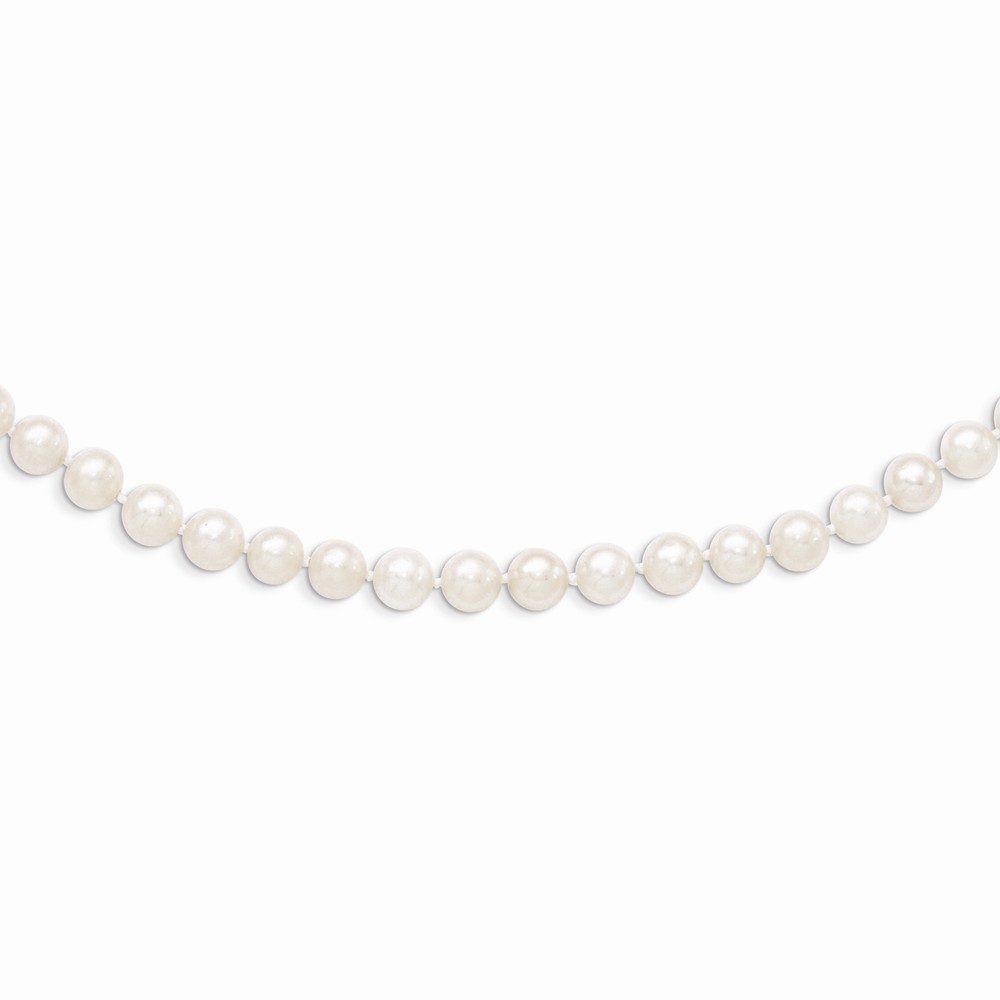 Jewelryweb 14k Yellow Gold 5-6mm Egg Freshwater Cultured Pearl White Necklace - 14 Inch