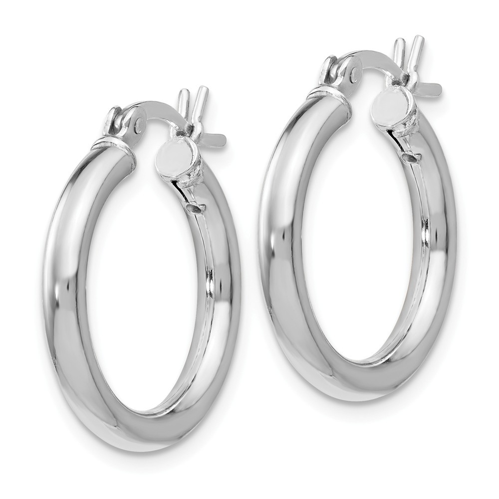 Jewelryweb Sterling Silver Polished Hinged Hoop Earrings - Measures 19x17.8mm Wide 2.5mm Thick