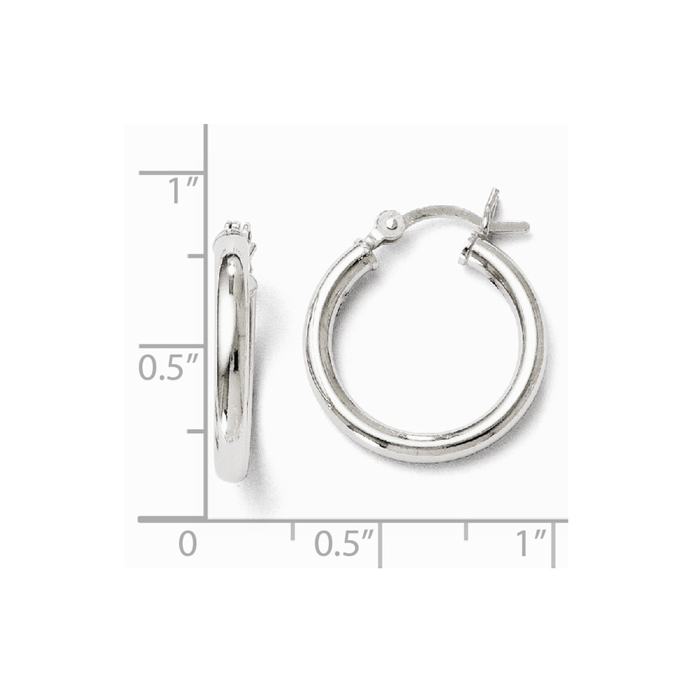 Jewelryweb Sterling Silver Polished Hinged Hoop Earrings - Measures 19x17.8mm Wide 2.5mm Thick