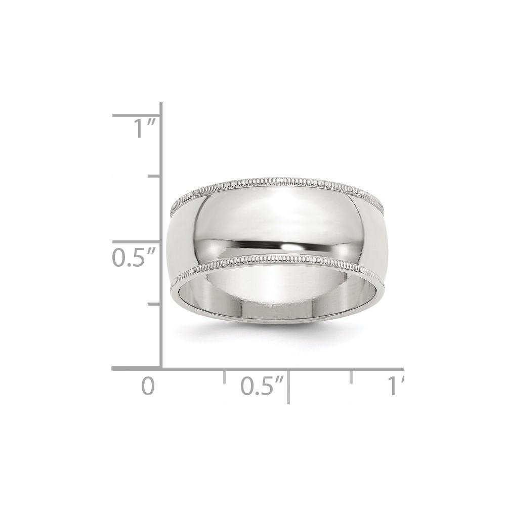 Jewelryweb Sterling Silver 9mm Milgrain Band Ring - Size 11