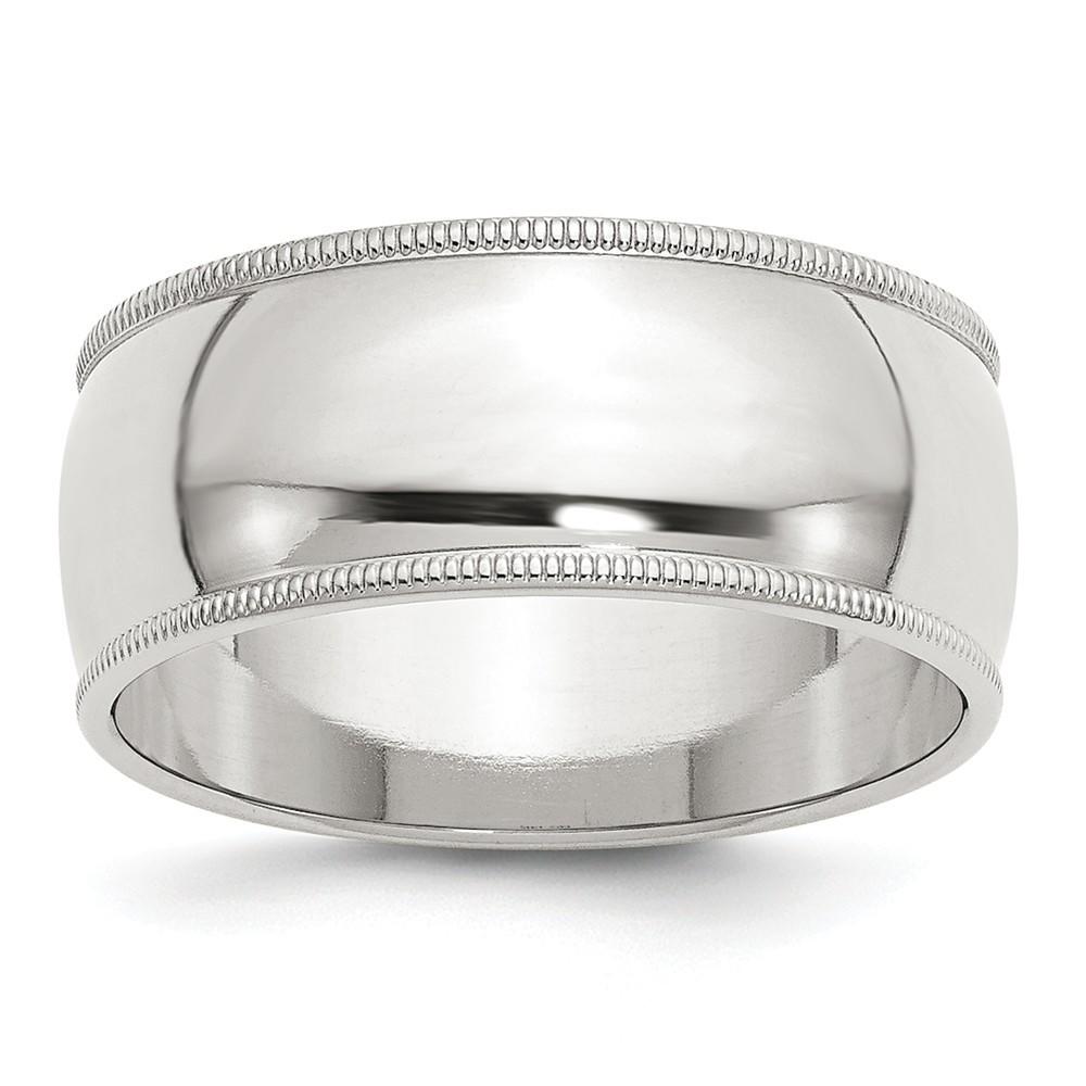 Jewelryweb Sterling Silver 9mm Milgrain Band Ring - Size 11