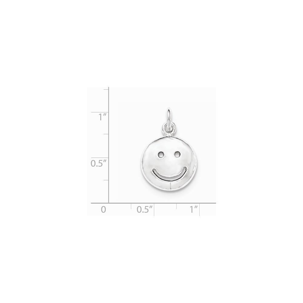 Jewelryweb Sterling Silver Polished Smiley Face Pendant