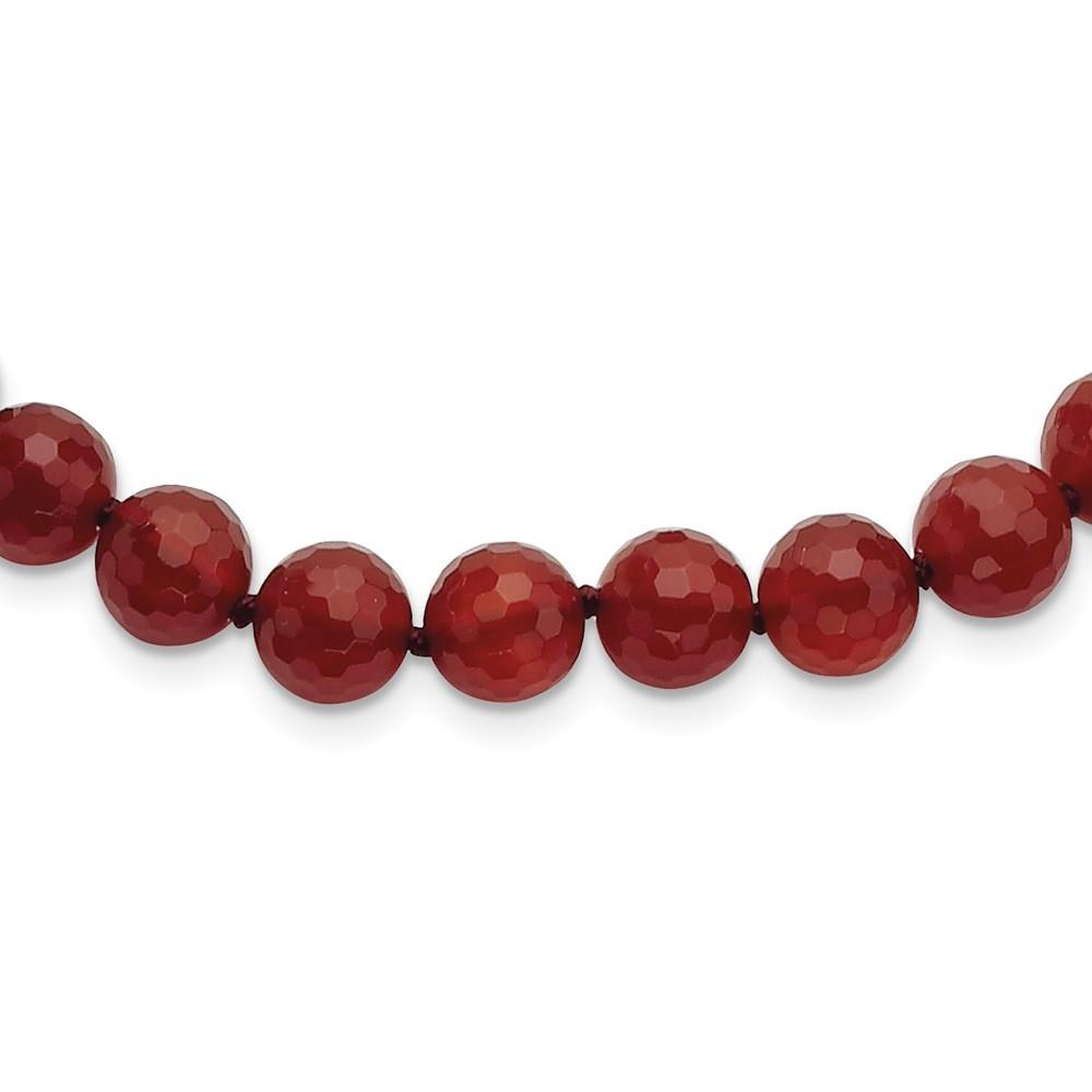 Jewelryweb 8-8.5mm Faceted Carnelian Necklace - 18 Inch