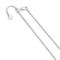 Jewelryweb 1.2mm Sterling Silver Adjustable Rope Chain Necklace - 30 Inch