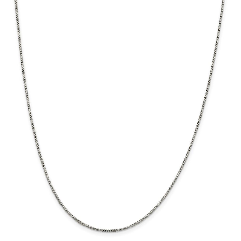 Jewelryweb Sterling Silver 1.25mm Half Round Box Chain Necklace - 16 Inch
