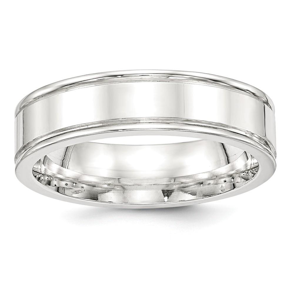 Jewelryweb Sterling Silver 6mm Polished Fancy Band Ring Size 13