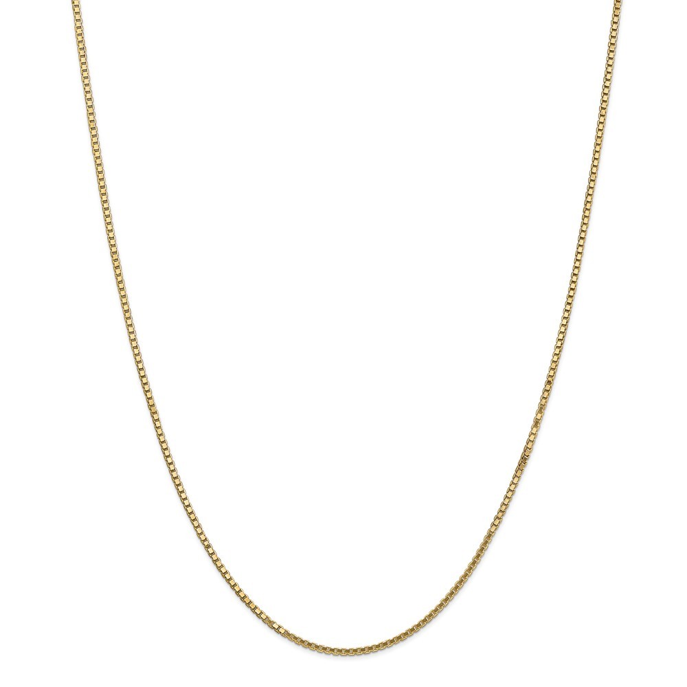 Jewelryweb 14k Yellow Gold 1.5mm Box Chain Necklace - 20 Inch - Lobster Claw