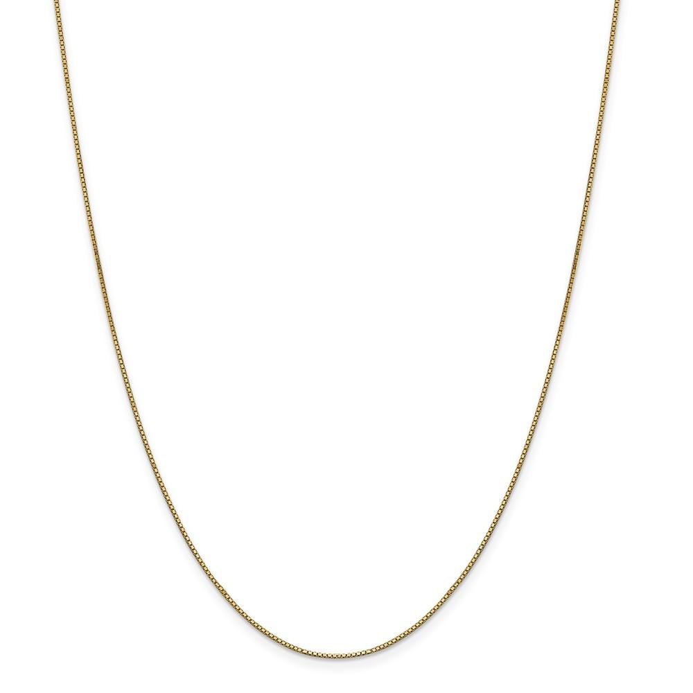 Jewelryweb 14k Yellow Gold .9mm Box Chain Necklace - 20 Inch - Lobster Claw