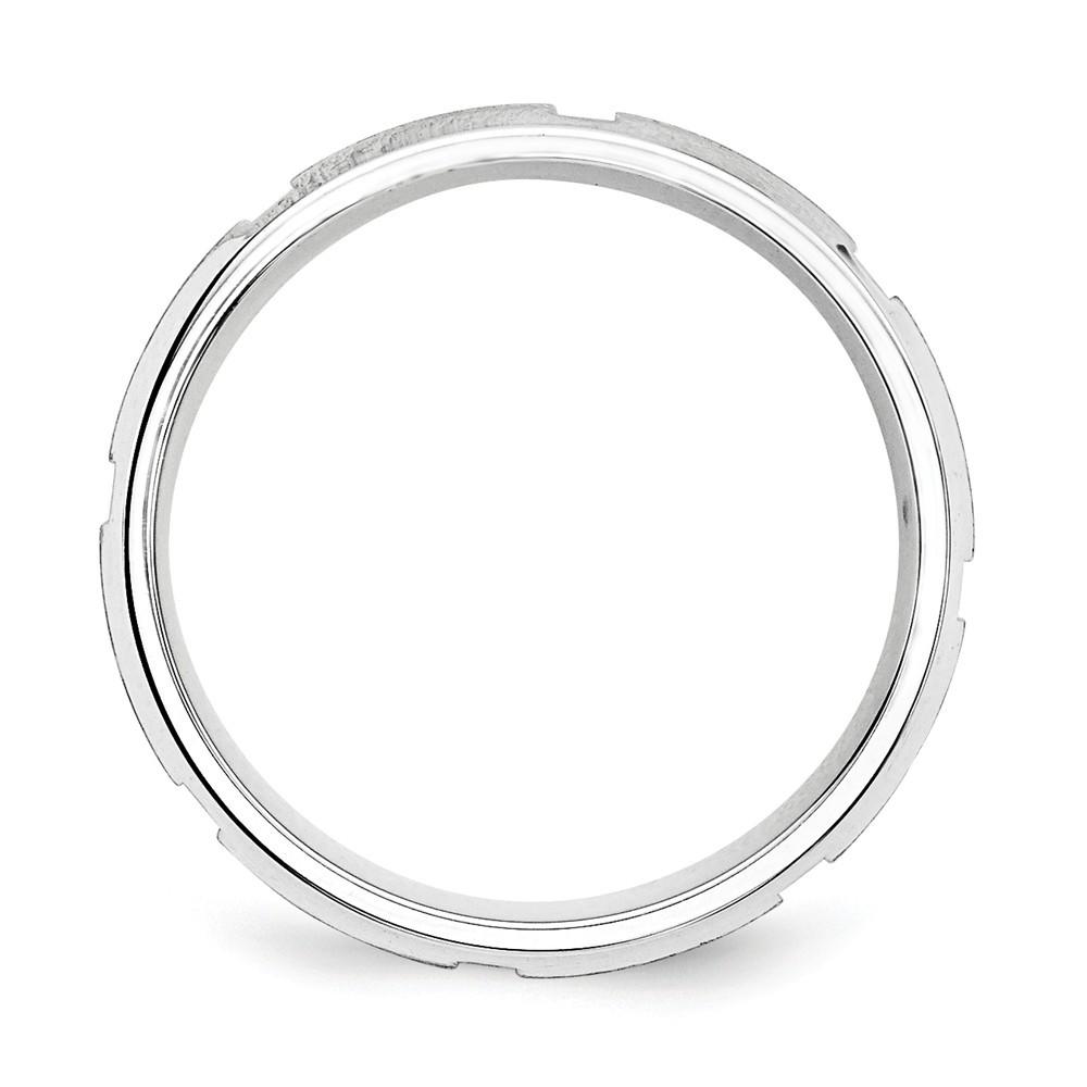 Jewelryweb Sterling Silver 8mm Brushed Fancy Band Ring Size 11.5