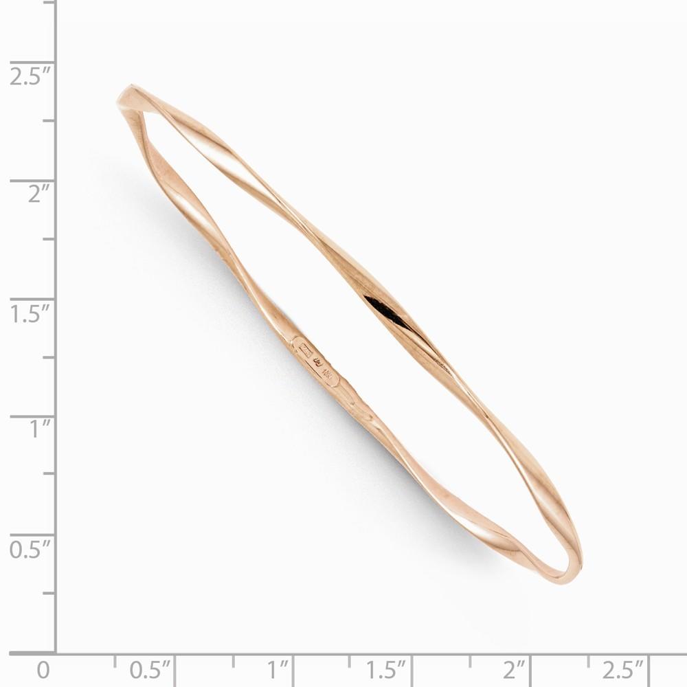 Jewelryweb 10k Rose Gold Slip-on Bangle Bracelet - 7 Inch - Measures 9.5mm Wide