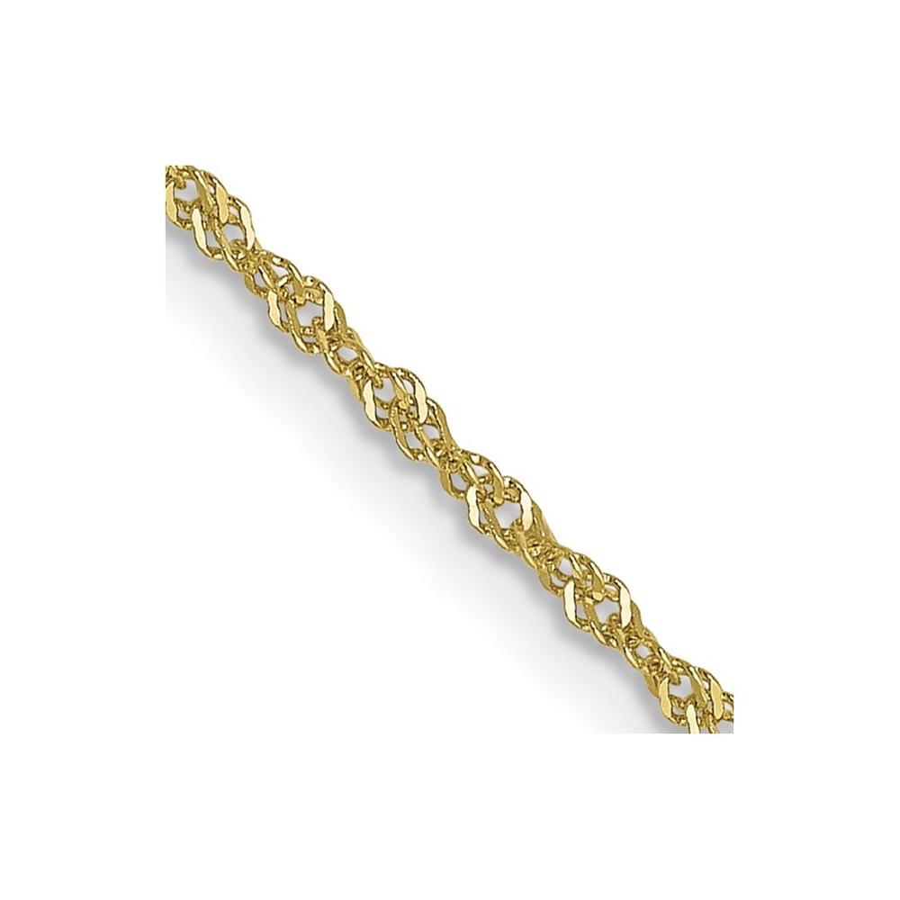 Jewelryweb 10k Yellow Gold Singapore Chain Necklace - 20 Inch - Measures 1mm Wide