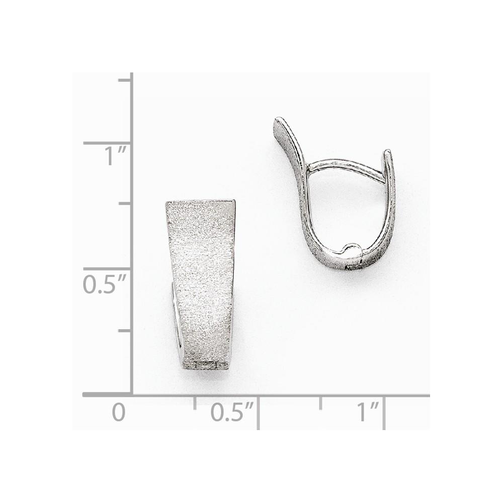 Jewelryweb Sterling Silver Rhodium-plated Textured Hoop Earrings