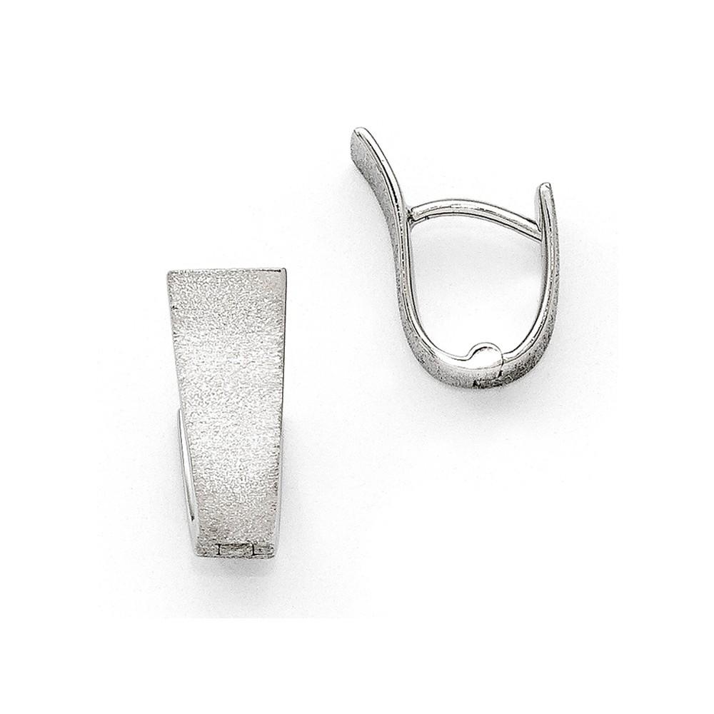 Jewelryweb Sterling Silver Rhodium-plated Textured Hoop Earrings