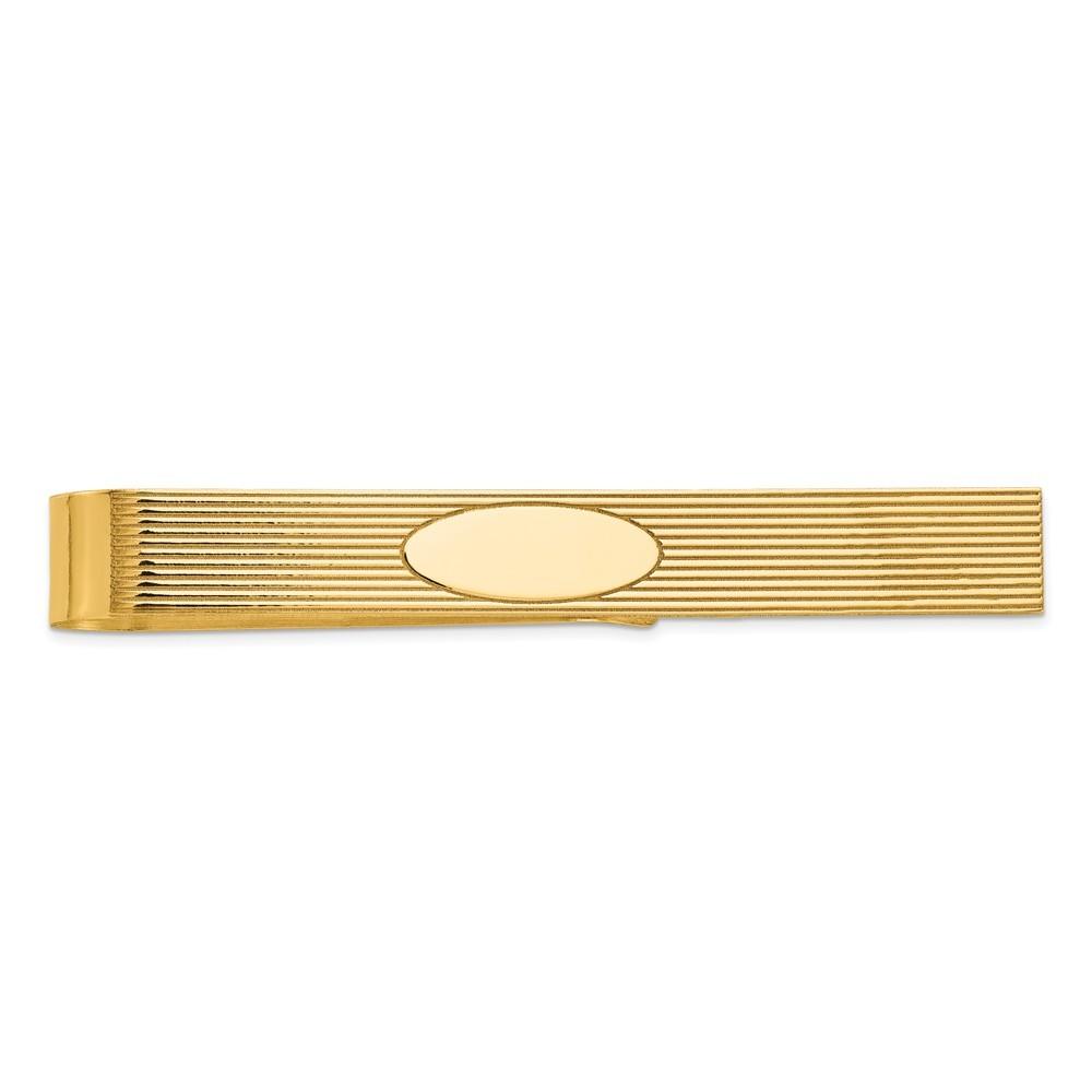 Jewelryweb 14k Yellow Gold Tie Bar - Measures 50x8mm Wide