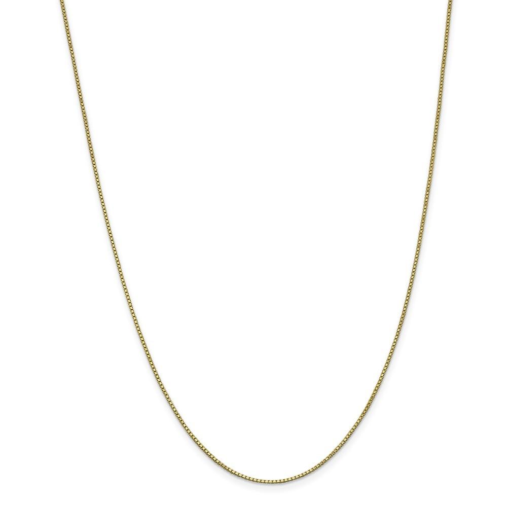 Jewelryweb 10k Yellow Gold 1mm Box Chain Necklace - 22 Inch - Lobster Claw
