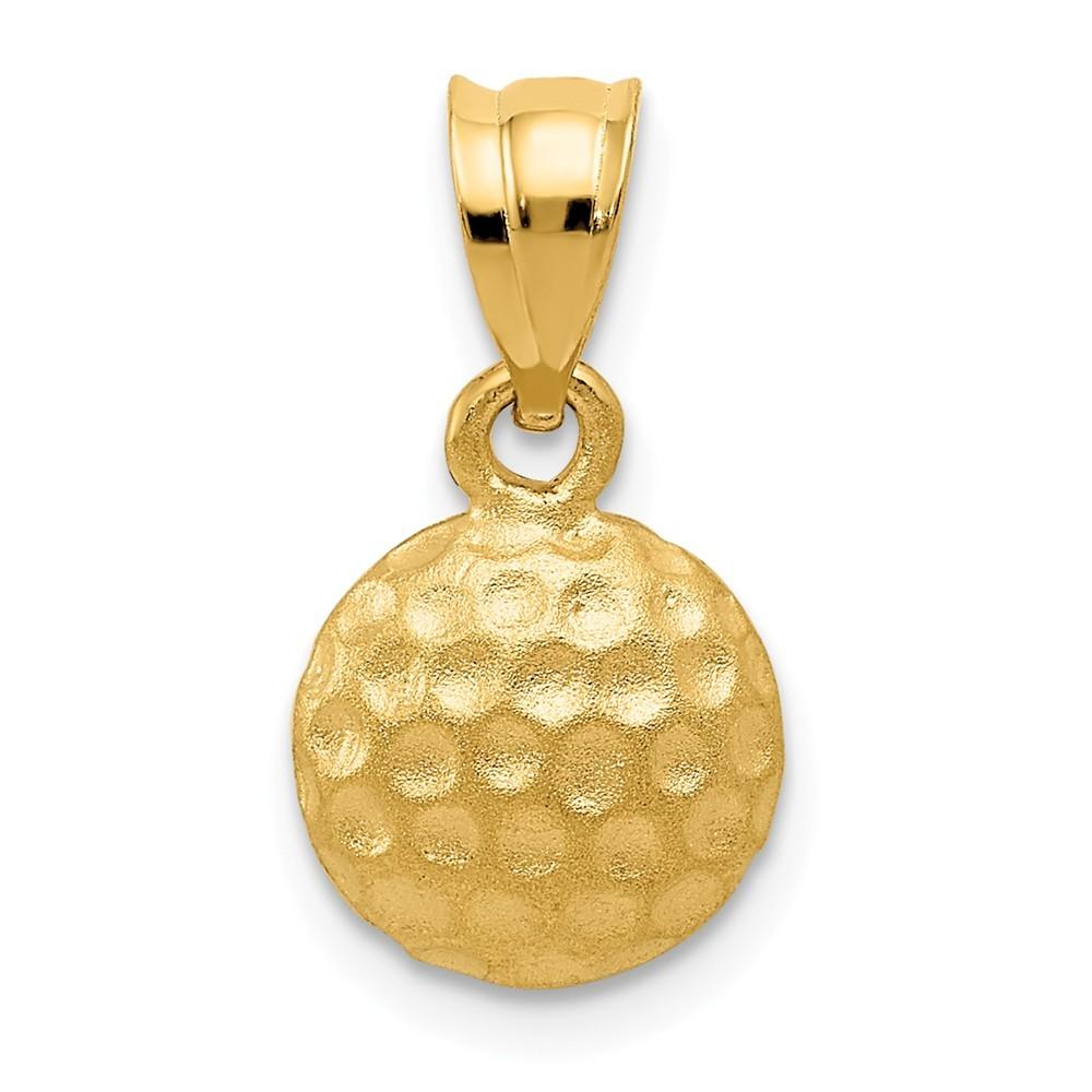 Jewelryweb 14k Yellow Gold Golf Ball Charm - Measures 17.7x9.5mm