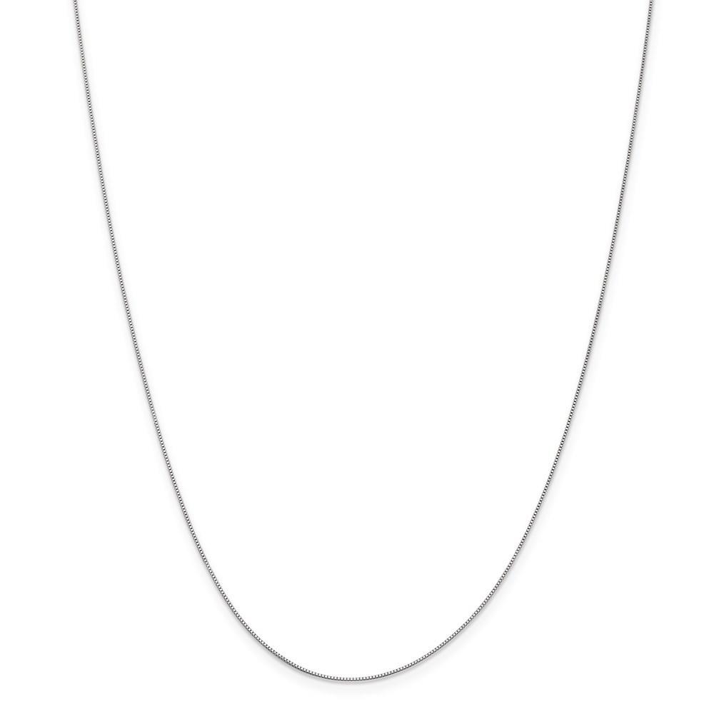 Jewelryweb 14k White Gold 0.50mm Box Chain Necklace - 14 Inch