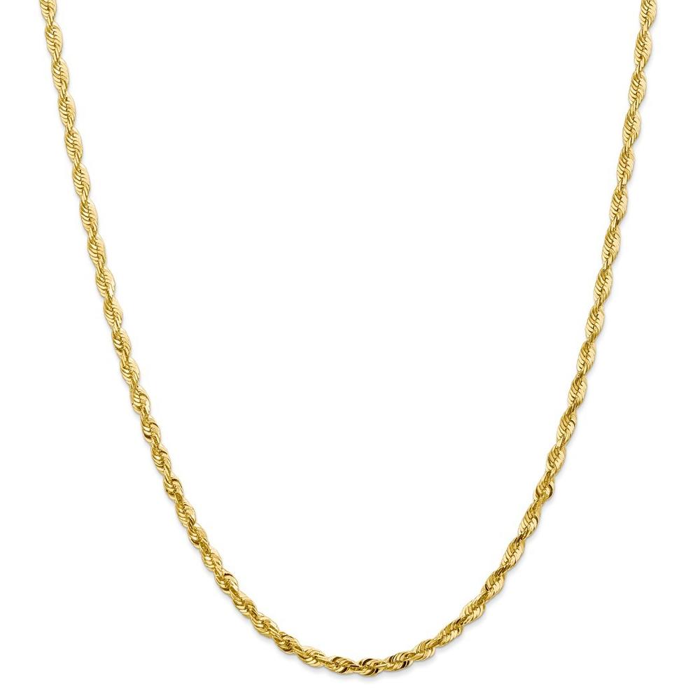 Jewelryweb 10k Yellow Gold Valu-plus 4.0mm Diamon-cut Lightweight Chain Bracelet - 8 Inch
