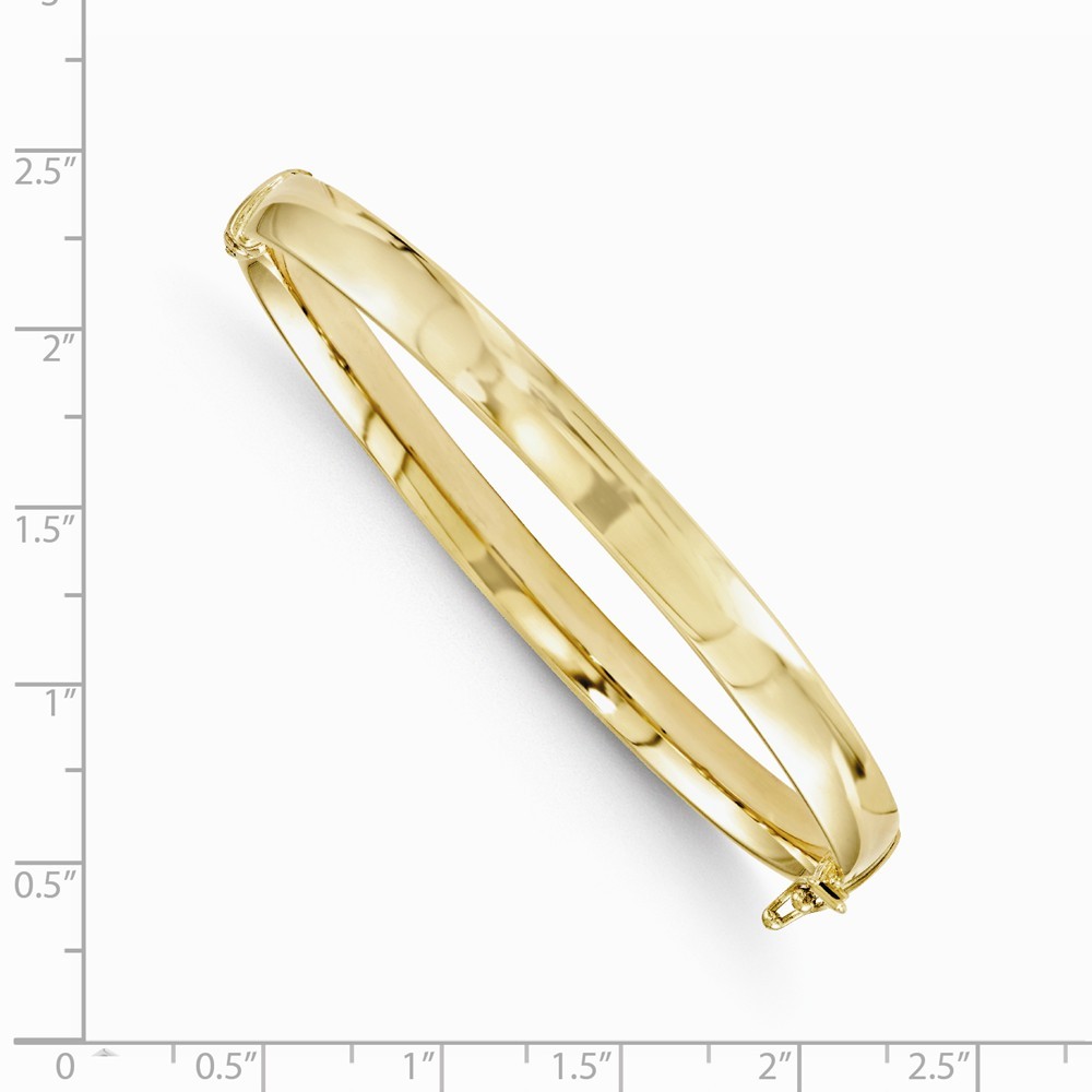Jewelryweb 10k Yellow Gold Bangle Bracelet - 7 Inch - Measures 5.9mm Wide