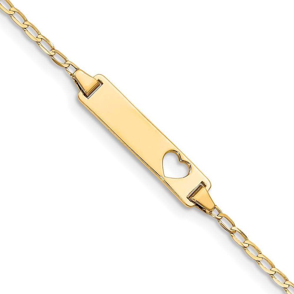Jewelryweb 14k Yellow Gold Baby ID Curb Bracelet - 6 Inch - Measures 5mm Wide