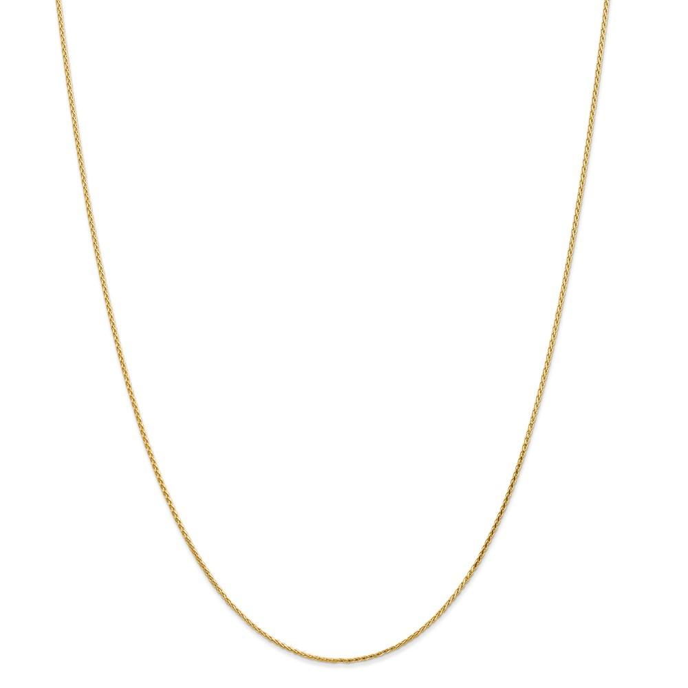 Jewelryweb 14k Yellow Gold 1.2mm Sparkle-Cut Wheat Chain Necklace - 18 Inch