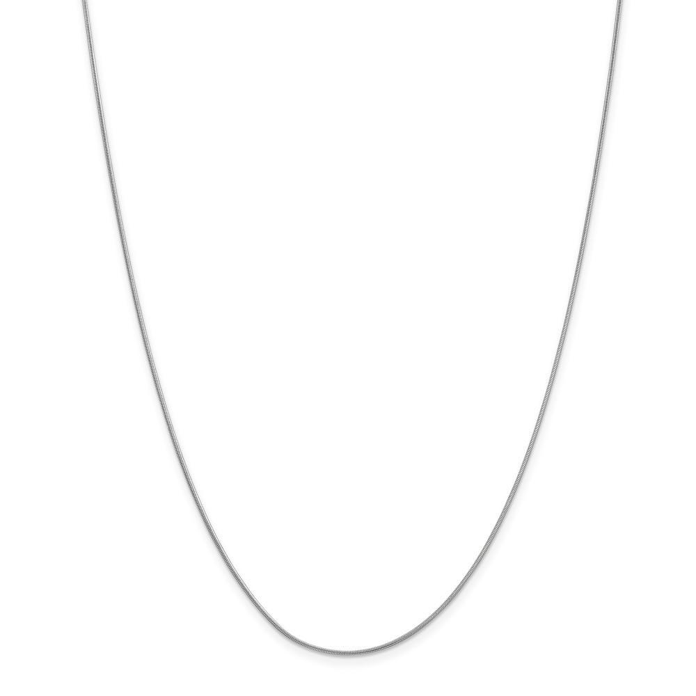 Jewelryweb 0.9mm 14k White Gold Snake Chain Necklace - 20 Inch