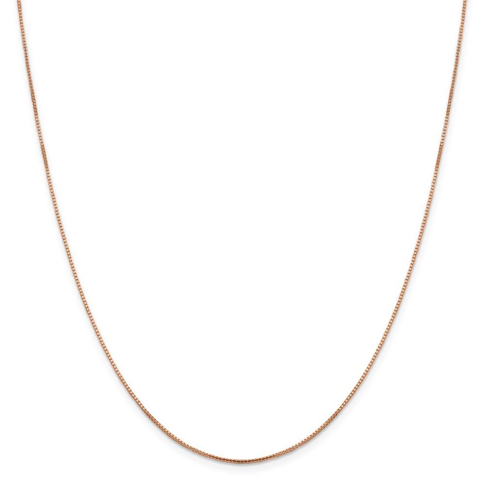 Jewelryweb 14k Rose Gold Oct. Sparkle Box Chain Necklace - 16 Inch - Measures 1mm Wide