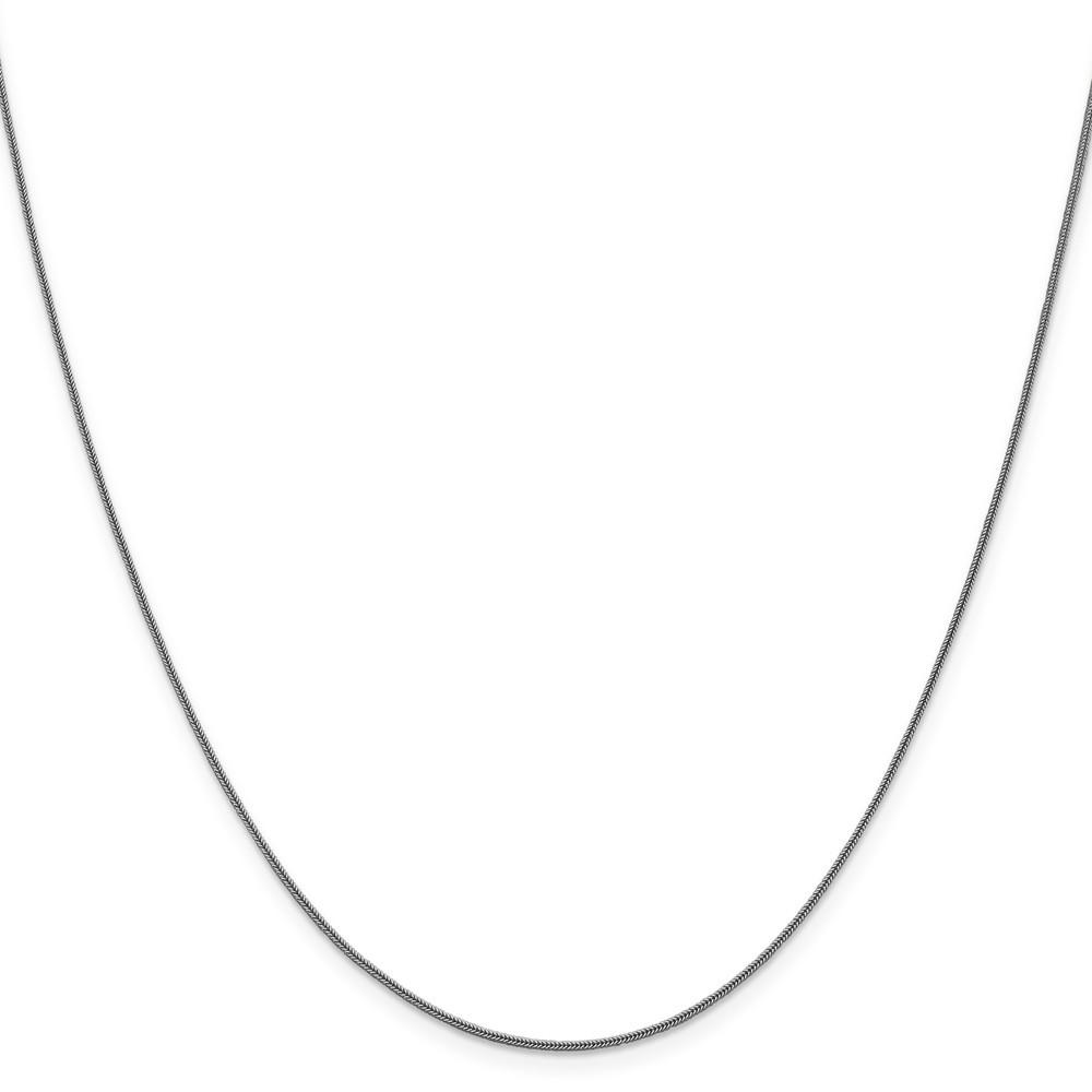 Jewelryweb 0.8mm 14k White Gold Sparkle Foxtail Chain Necklace - 18 Inch