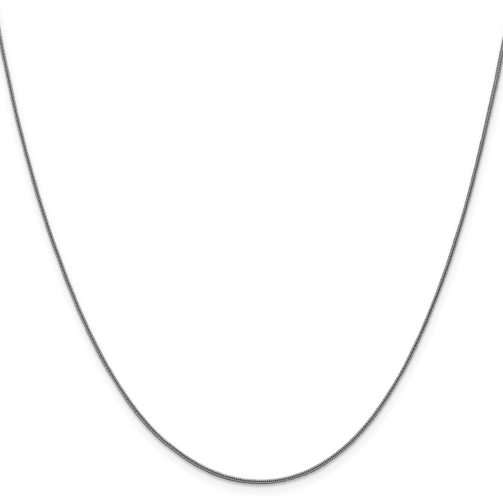 Jewelryweb 0.8mm 14k White Gold Sparkle Foxtail Chain Necklace - 24 Inch