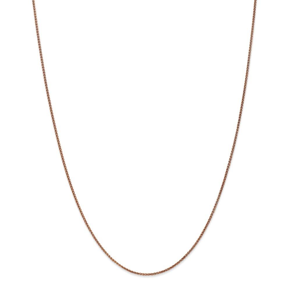 Jewelryweb 14k Rose Gold 1mm Spiga Chain - 24 Inch - Lobster Claw