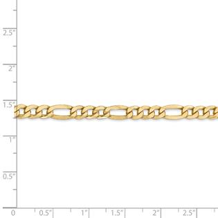 Jewelryweb 14k Yellow Gold 5.35mm Semi-solid Figaro Chain ...