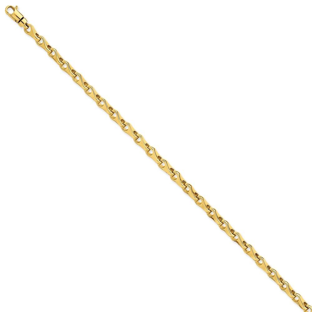 Jewelryweb 14k Yellow Gold 4.5mm Fancy Link Chain Bracelet - 9 Inch
