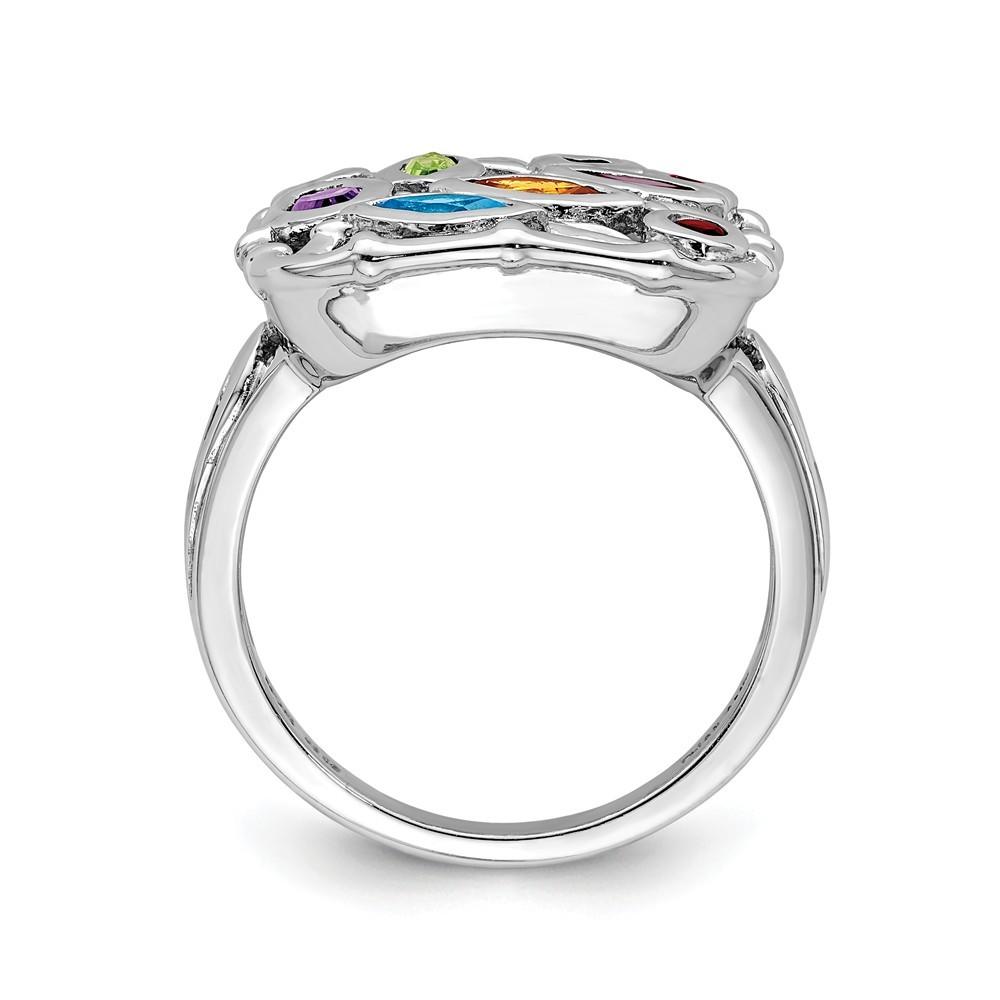 Jewelryweb Sterling Silver Multi Gemstone Ring - Size 7