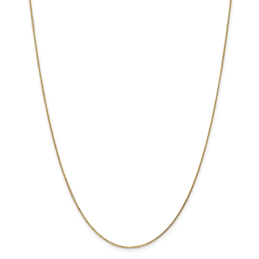 Jewelryweb 14k Yellow Gold .95mm Sparkle-Cut Cable Chain Necklace - 20 Inch - Lobster Claw