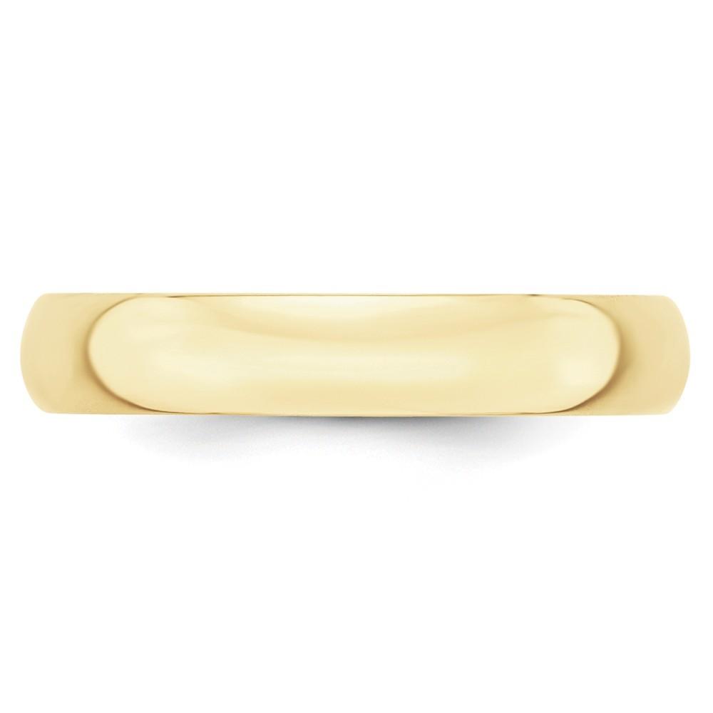 Jewelryweb 10k Yellow Gold 4mm Ltw Half Round Band Size 11 Ring