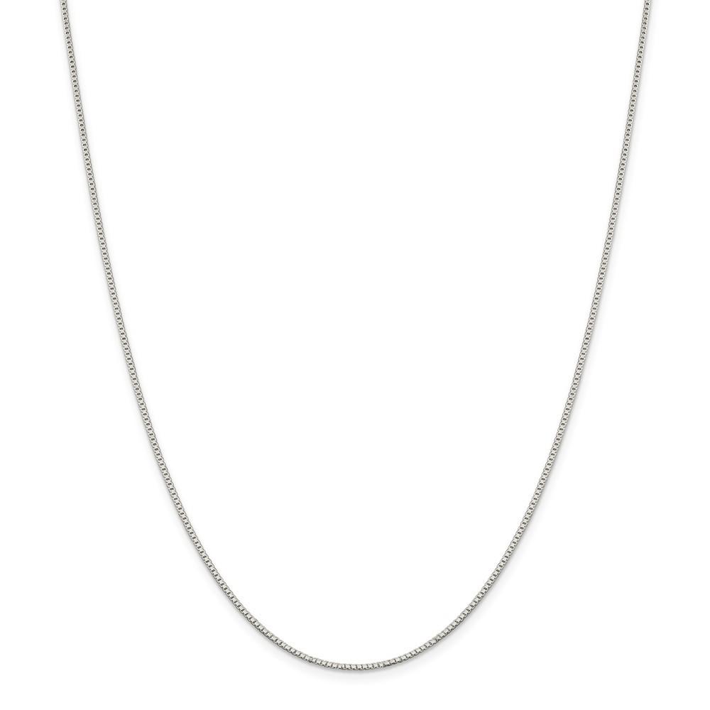 Jewelryweb Sterling Silver 1.10mm Box Chain Anklet - 9 Inch - Spring Ring