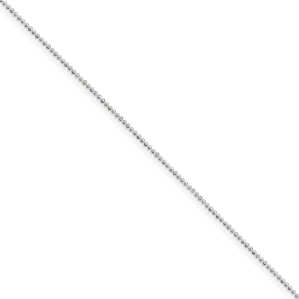 Jewelryweb Sterling Silver 1mm Beaded Necklace - 9 Inch - Spring Ring