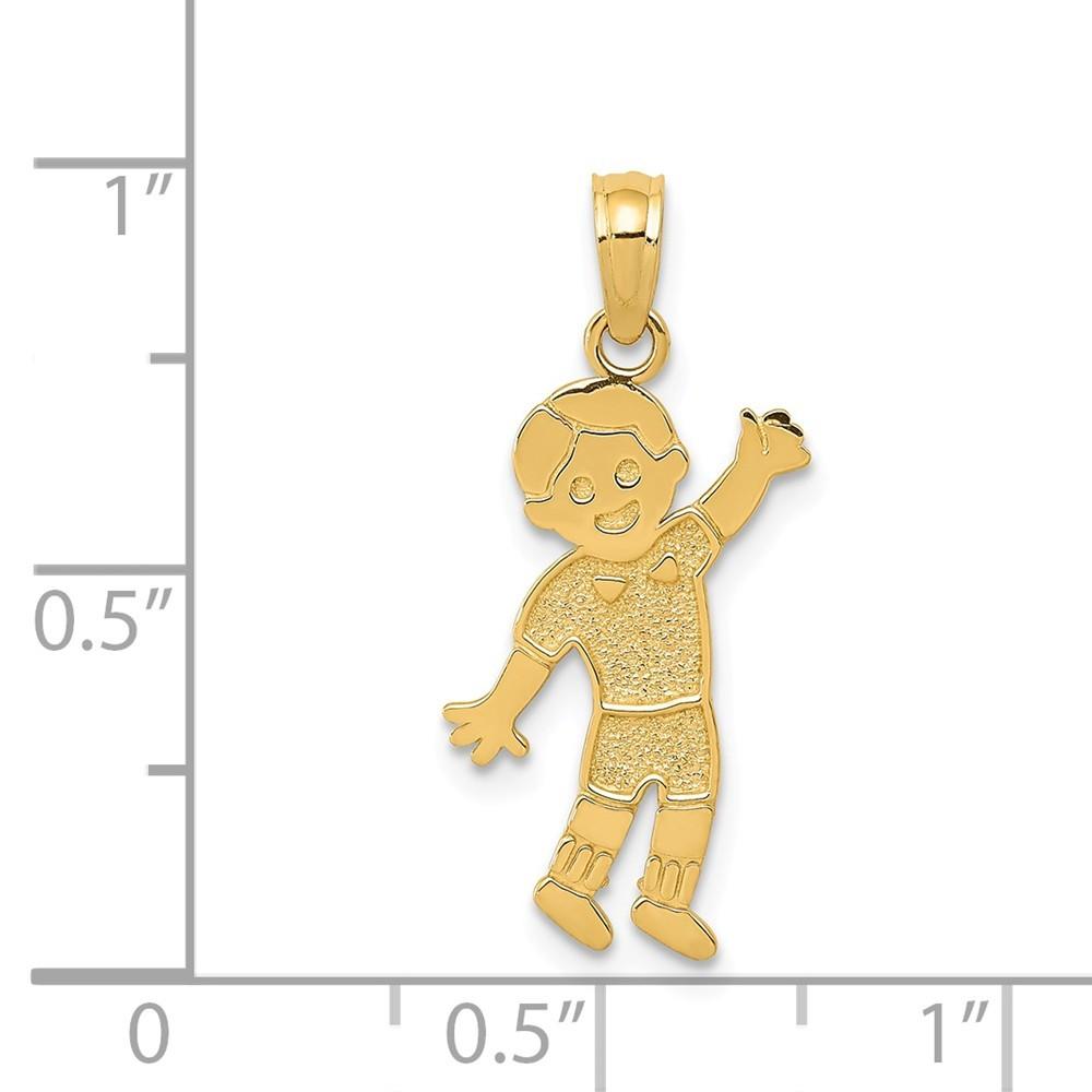Jewelryweb 14k Yellow Gold Boy Pendant - Measures 25x10mm Wide