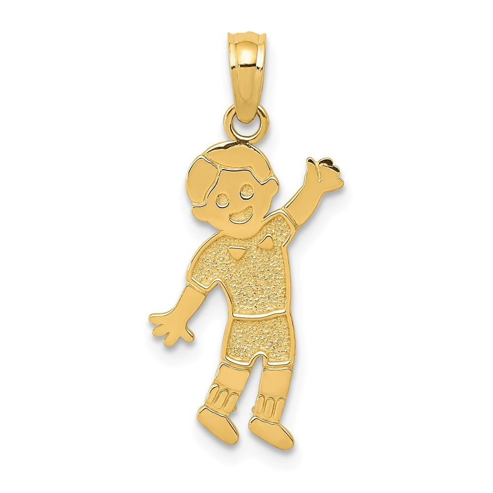 Jewelryweb 14k Yellow Gold Boy Pendant - Measures 25x10mm Wide