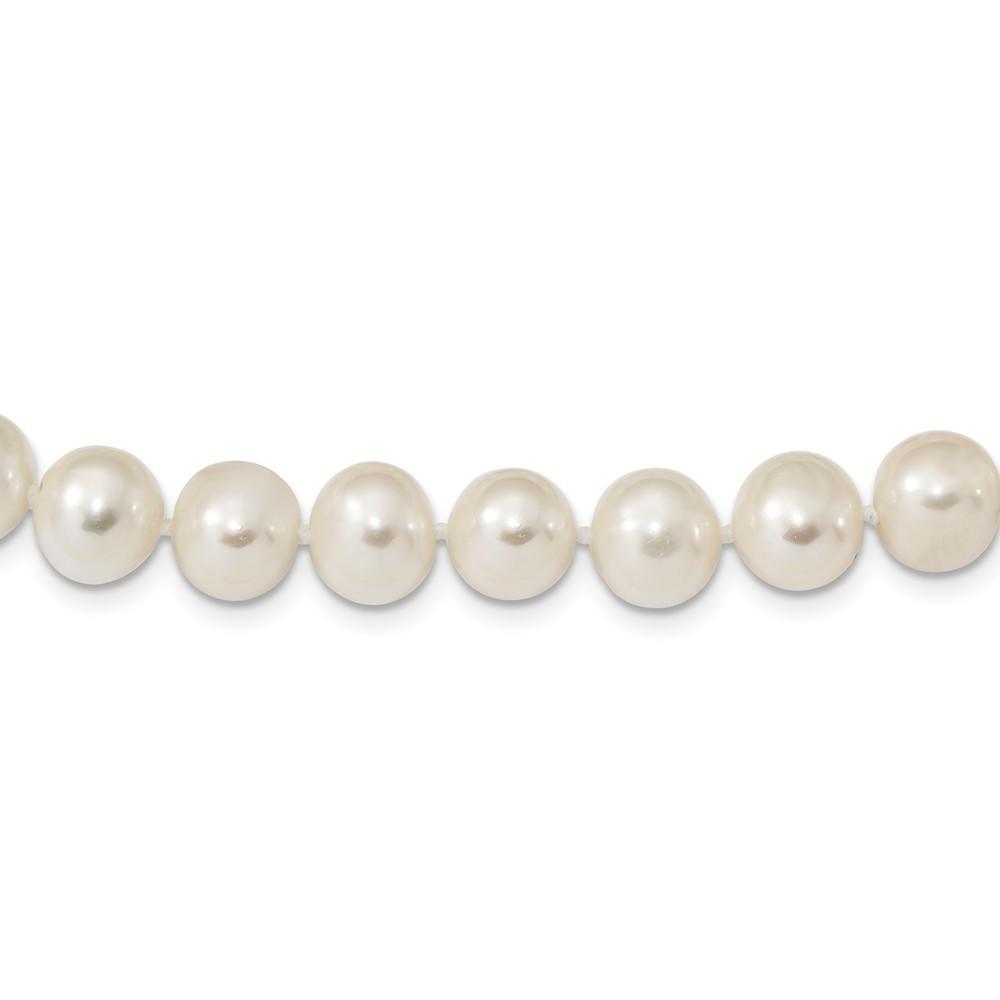 Jewelryweb Sterling Silver 8-9mm White Freshwater Cultured Pearl Necklace - 20 Inch