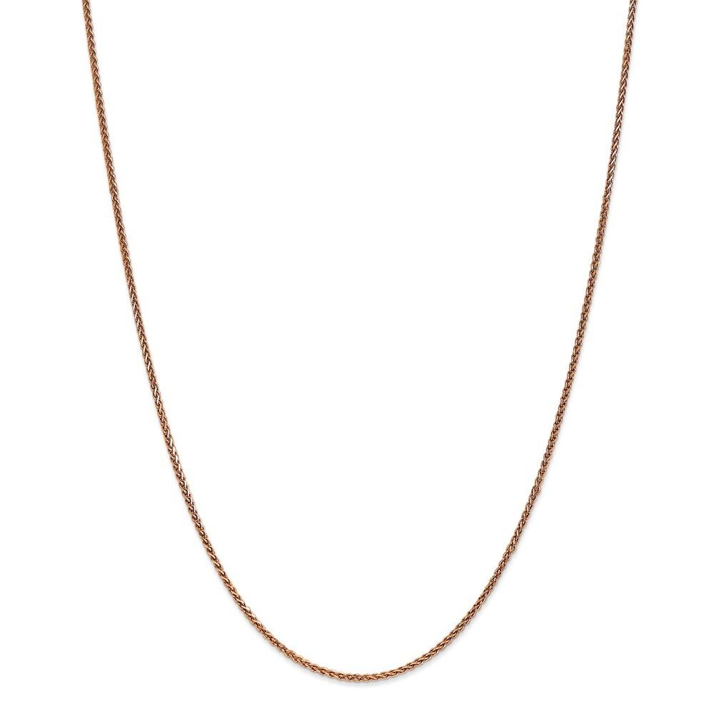 Jewelryweb 14k Rose Gold 1.40mm Wheat Chain Necklace - 20 Inch