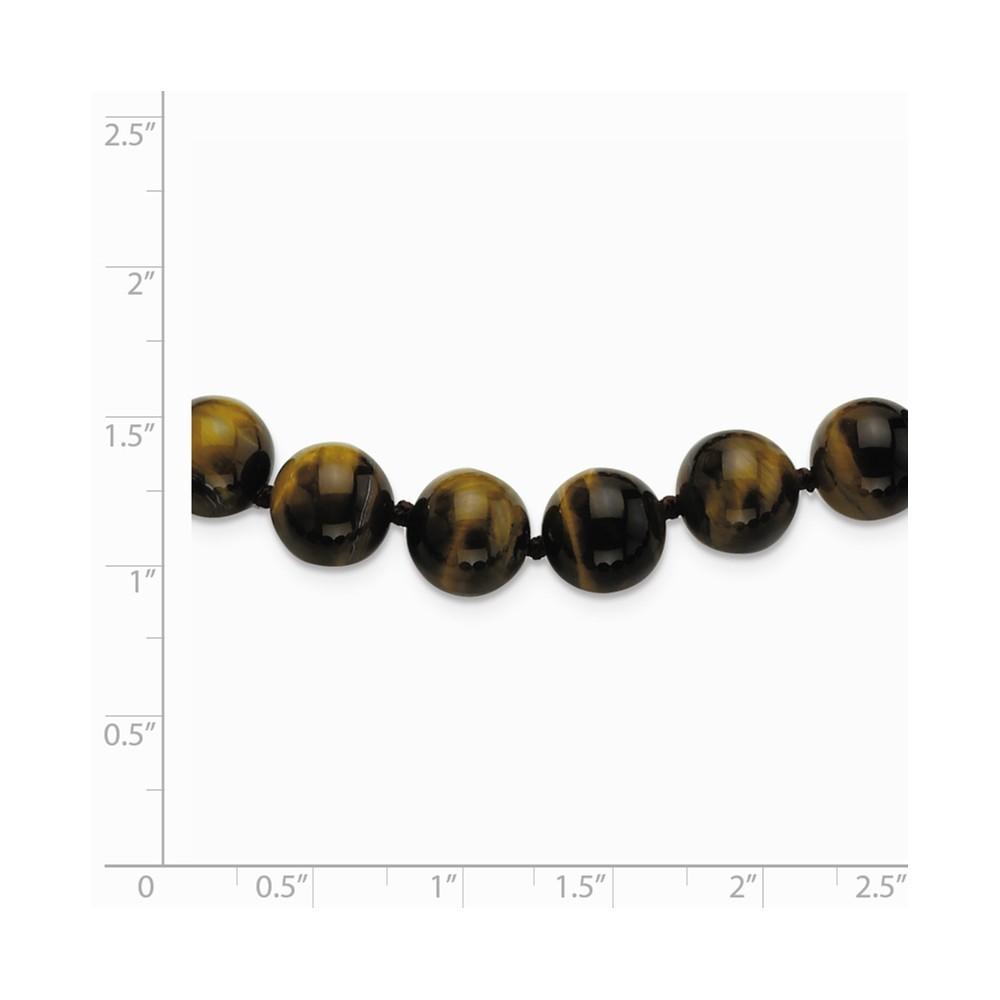 Jewelryweb 10-10.5mm Smooth Beaded Tiger Eye Necklace - 18 Inch