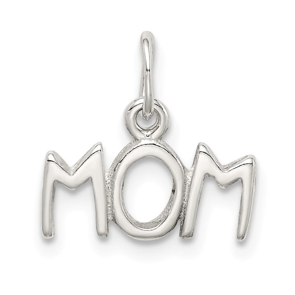 Jewelryweb Sterling Silver Polished Mom Charm