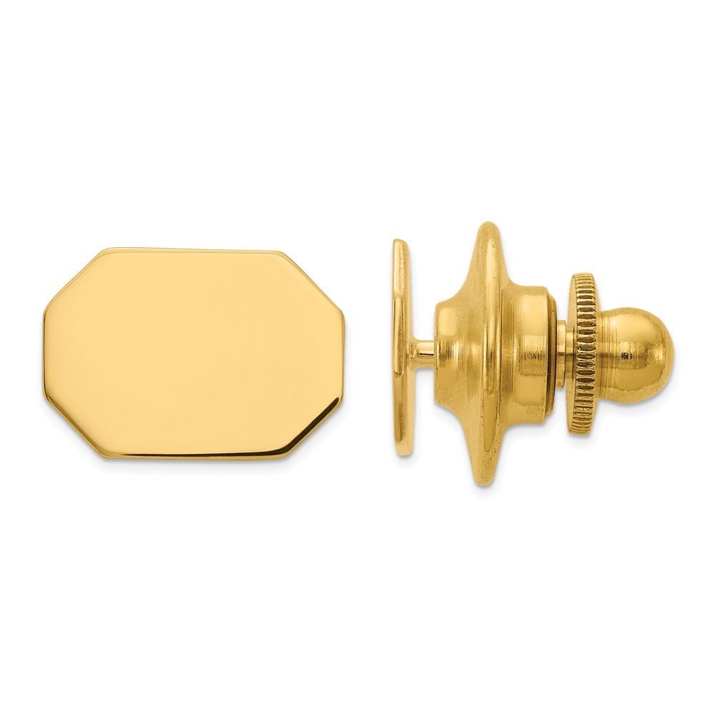 Jewelryweb 14k Yellow Gold Tie Tac - Measures 9x12mm Wide
