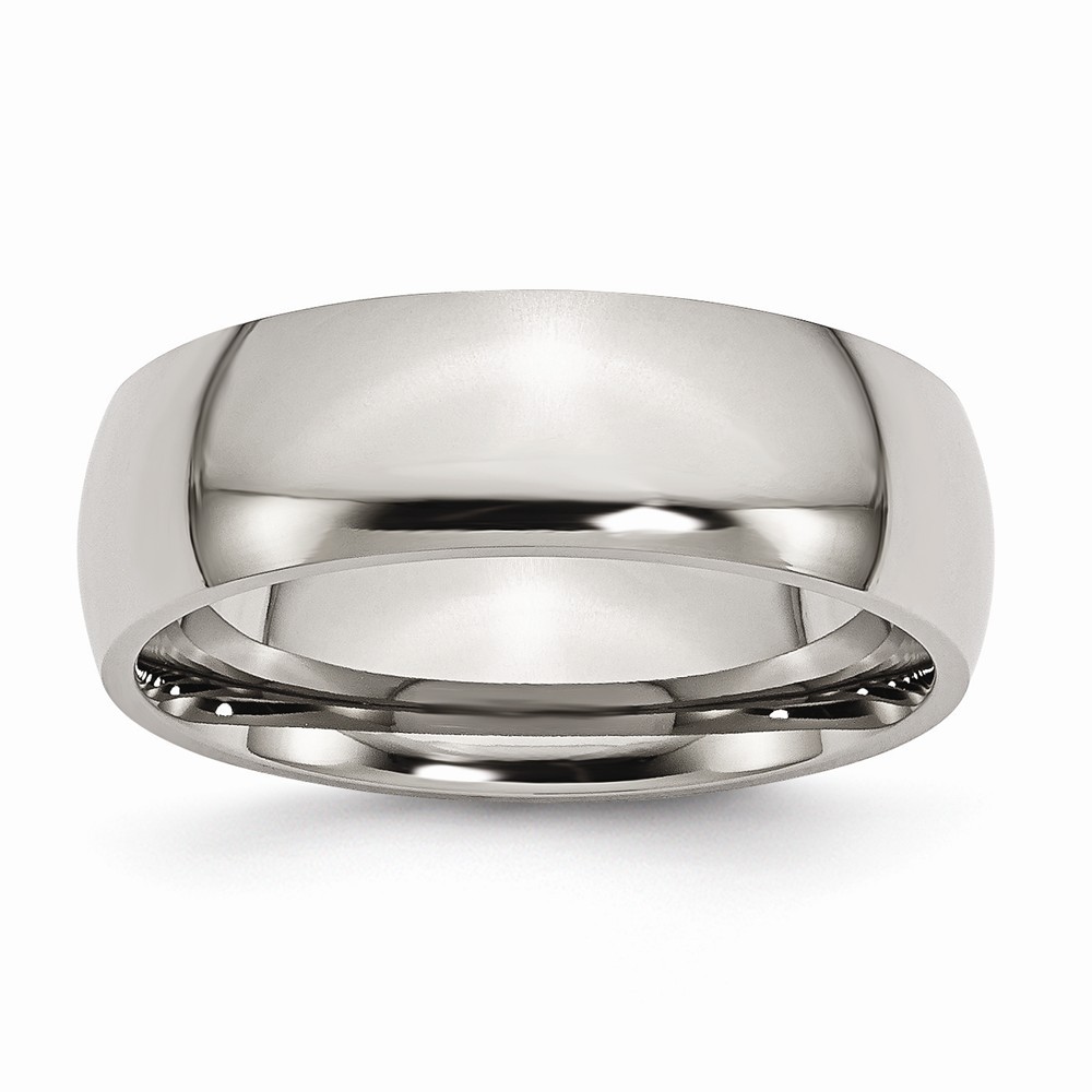 Jewelryweb Titanium 7mm Polished Band Ring - Size 12.5