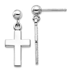 14k White Gold Cross Earrings Jewelry S Network 14k White Gold Polished Cross Earrings 20x8 Mm