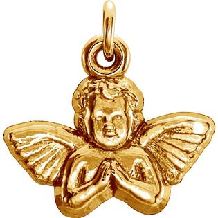 Jewelryweb 14k Yellow Gold Baby Angel Pendant 11x12mm