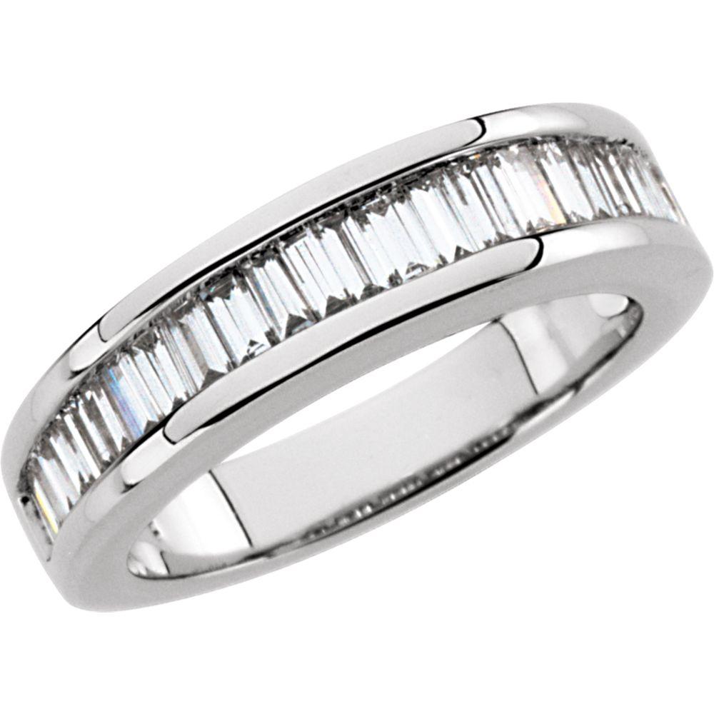 Jewelryweb Platinum Diamond Anniversary Band Ring - Size 6 - 1ct