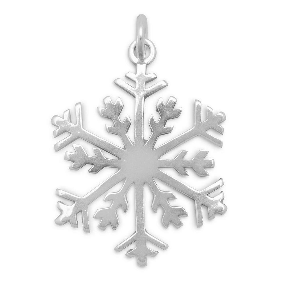 Jewelryweb Sterling Silver Snowflake Pendant Measures 22mm In Diameter Charm